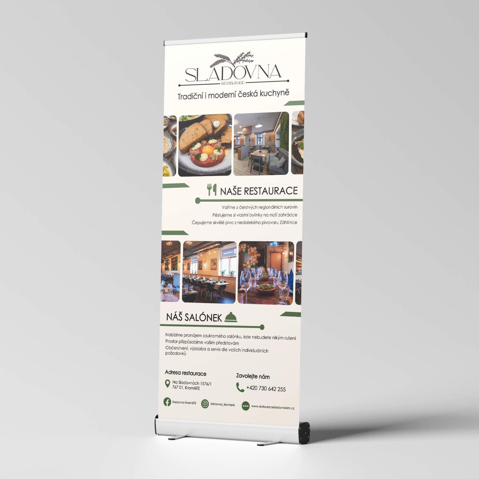 Restaurace Sladovna Rollup grafika kroměříž